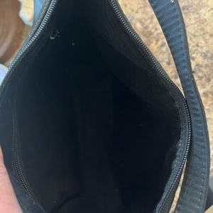 Kate spade black nylon bag.  12 inches wide, 7 inches deep, strap drop 4 inches